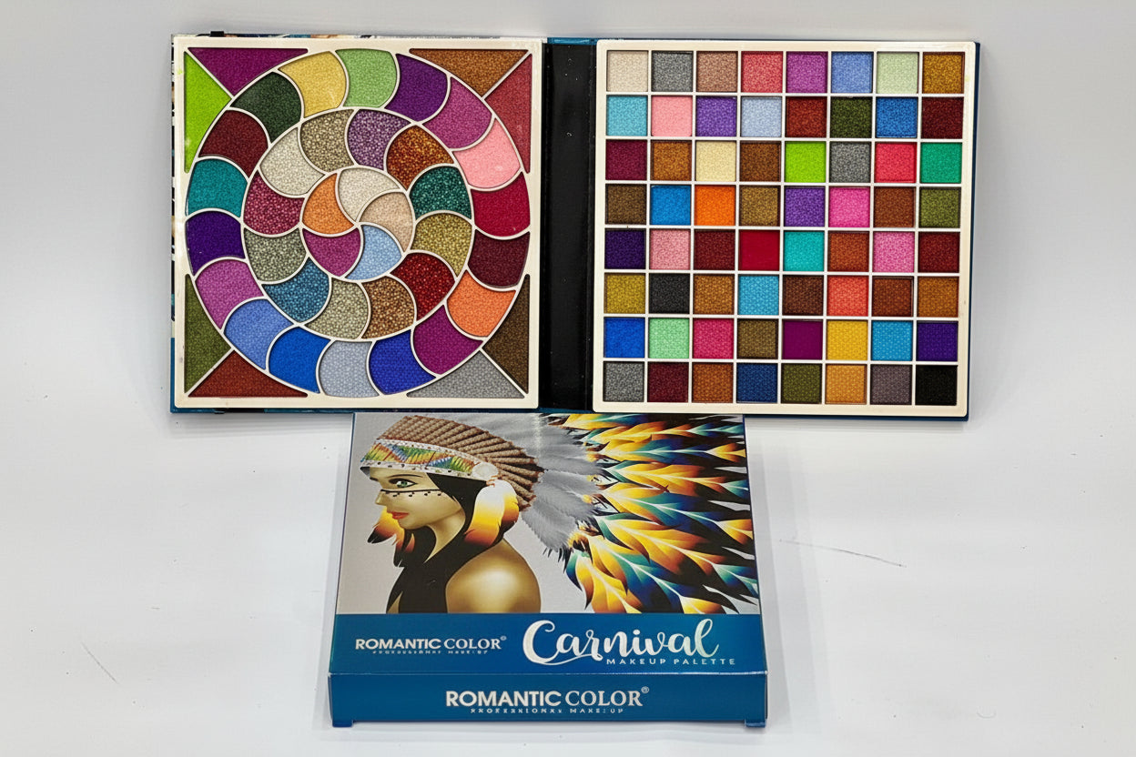 Romantic Color Carnival Makeup Palette - Large Eyeshadow Kit with Glitter and Matte Shades!